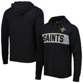 New Orleans Saints '47 Field Franklin Hooded Long Sleeve T-Shirt Black - 47 brand