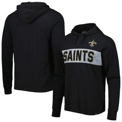 New Orleans Saints '47 Field Franklin Hooded Long Sleeve T-Shirt Black - 47 brand