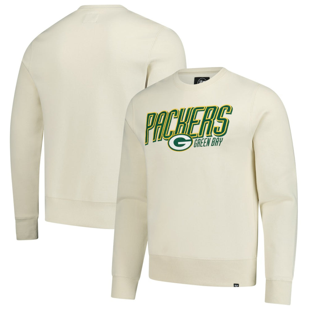 Green Bay Packers '47 Locked In Headline Pullover Sweatshirt Cream - 47 brand