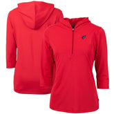 Arizona Cardinals Cutter & Buck Women's Virtue Eco Pique 3/4 Sleeve Half-Zip Pullover Hoodie Red - NFL