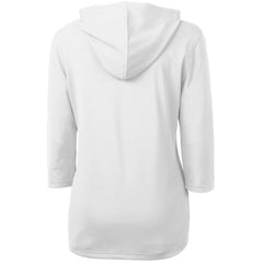 Minnesota Vikings Cutter & Buck Women's Virtue Eco Pique 3/4 Sleeve Half-Zip Pullover Hoodie White - NFL