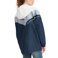 Dallas Cowboys Tommy Hilfiger Women's Staci Half-Zip Hoodie Windbreaker Jacket White/Navy - NFL
