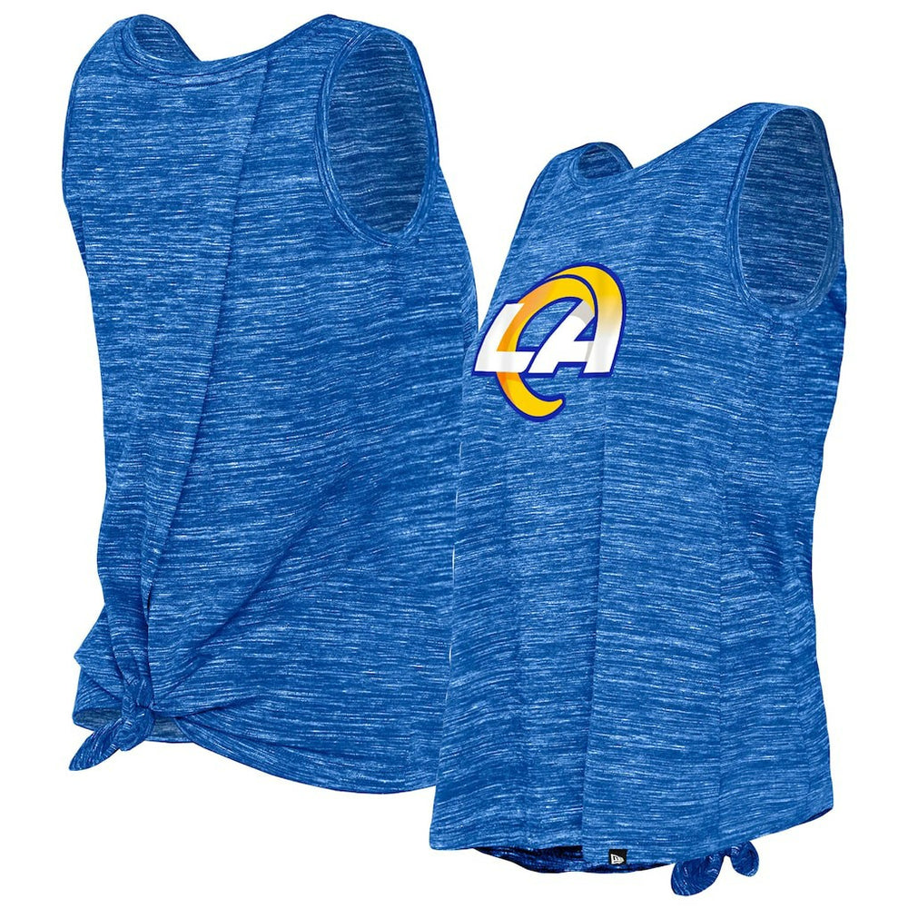 Los Angeles Rams New Era Women's Space Dye Tie-Back Tank Top Royal - NFL