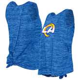 Los Angeles Rams New Era Women's Space Dye Tie-Back Tank Top Royal - NFL