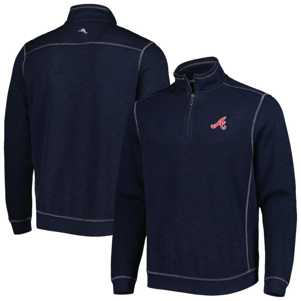 Atlanta Braves Tommy Bahama Tobago Bay Tri-Blend Quarter-Zip Sweatshirt discount