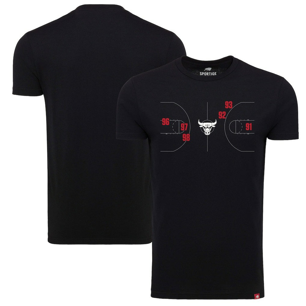 NBA - Chicago Bulls Sportiqe Unisex 1966 Collection Comfy Tri-Blend T-Shirt - Black