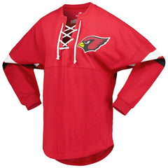 Arizona Cardinals Women's Spirit Jersey Lace-Up V-Neck Long Sleeve T-Shirt Cardinal - Fanatics