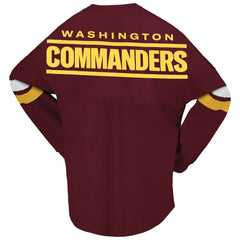 Washington Commanders Women's Spirit Jersey Lace-Up V-Neck Long Sleeve T-Shirt Burgundy - Fanatics