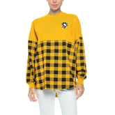 Pittsburgh Penguins Fanatics Women's Buffalo Check Long Sleeve T-Shirt Gold