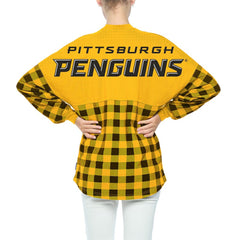 Pittsburgh Penguins Fanatics Women's Buffalo Check Long Sleeve T-Shirt Gold