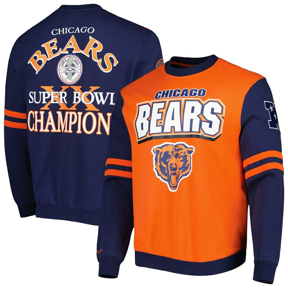 Chicago Bears All Over 2.0 Pullover Sweatshirt Orange - Mitchell & Ness