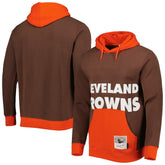 Cleveland Browns Big Face 5.0 Pullover Hoodie Brown - Mitchell & Ness