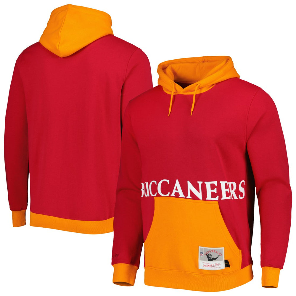 Tampa Bay Buccaneers Big Face 5.0 Pullover Hoodie Red - Mitchell & Ness