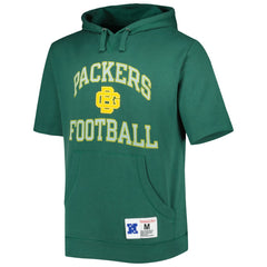 Green Bay Packers Washed Short Sleeve Pullover Hoodie Green - Mitchell & Ness