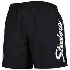 Pittsburgh Steelers Team Essentials Nylon Shorts Black - Mitchell & Ness