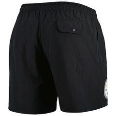 Pittsburgh Steelers Team Essentials Nylon Shorts Black - Mitchell & Ness