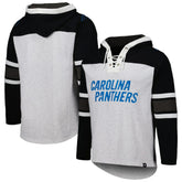 Carolina Panthers '47 Gridiron Lace-Up Pullover Hoodie Heather Gray - 47 brand