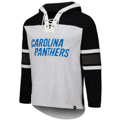 Carolina Panthers '47 Gridiron Lace-Up Pullover Hoodie Heather Gray - 47 brand