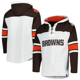 Cleveland Browns '47 Gridiron Lace-Up Pullover Hoodie Heather Gray - 47 brand