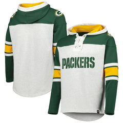 Green Bay Packers '47 Gridiron Lace-Up Pullover Hoodie Heather Gray - 47 brand