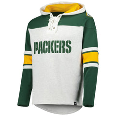 Green Bay Packers '47 Gridiron Lace-Up Pullover Hoodie Heather Gray - 47 brand