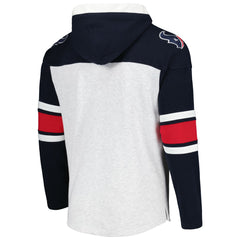 Houston Texans '47 Gridiron Lace-Up Pullover Hoodie Heather Gray - 47 brand