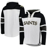 New Orleans Saints '47 Gridiron Lace-Up Pullover Hoodie Heather Gray - 47 brand