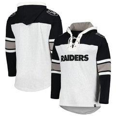Las Vegas Raiders '47 Gridiron Lace-Up Pullover Hoodie Heather Gray - 47 brand
