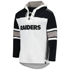 Las Vegas Raiders '47 Gridiron Lace-Up Pullover Hoodie Heather Gray - 47 brand