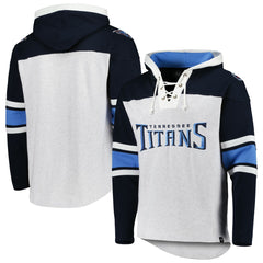 Tennessee Titans '47 Gridiron Lace-Up Pullover Hoodie Heather Gray - 47 brand