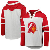 Tampa Bay Buccaneers '47 Historic Logo Gridiron Lace-Up Pullover Hoodie Heather Gray - 47 brand