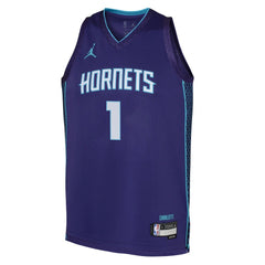 NBA - LaMelo Ball Charlotte Hornets Jordan Brand Youth Swingman Jersey - Statement Edition - Purple