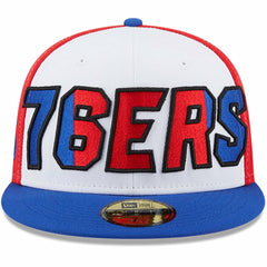 New Era - Philadelphia 76ers Back Half 9FIFTY Fitted Hat - White/Royal