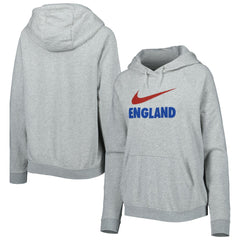 Nike England National Team Women's Lockup Varsity Fleece Raglan Pullover Hoodie - Heather Gray