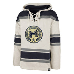 Columbus Blue Jackets - '47 Rockaway Lace-Up Pullover Hoodie Oatmeal