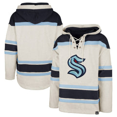 Seattle Kraken '47 Rockaway Lace-Up Pullover Hoodie Oatmeal