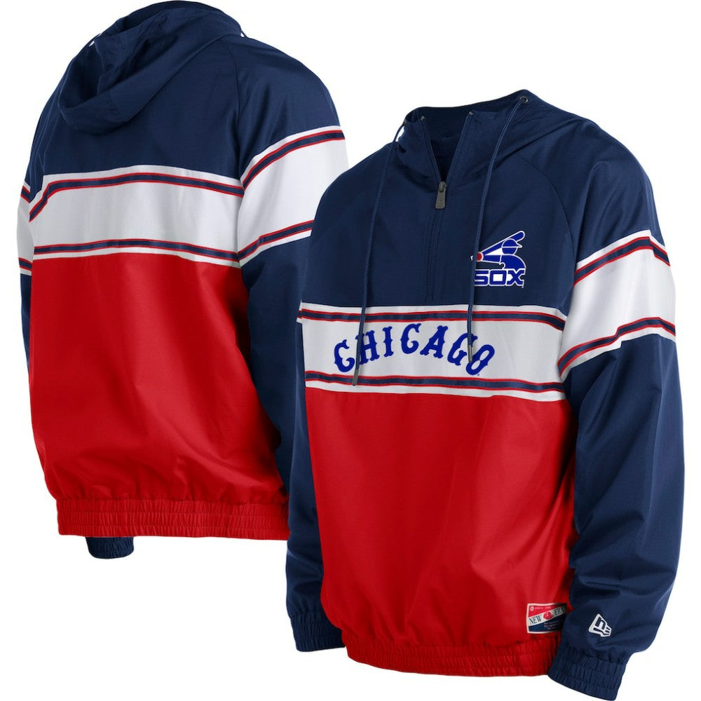 Chicago White Sox New Era Ripstop Raglan Quarter-Zip Hoodie Lifestyle