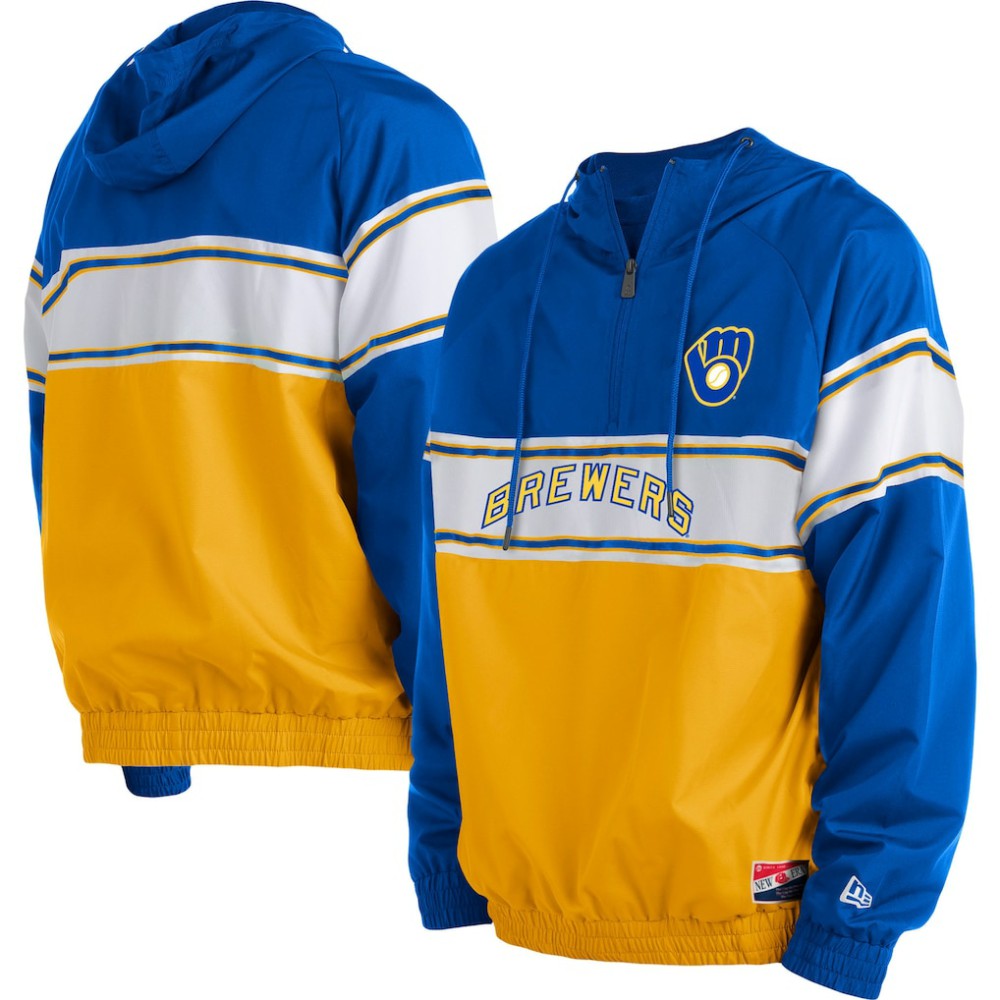 Milwaukee Brewers New Era Ripstop Raglan Quarter-Zip Hoodie Near Me