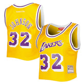Mitchell & Ness - Magic Johnson Los Angeles Lakers Women's 1984 Hardwood Classics Crop Player Tank Top - Gold