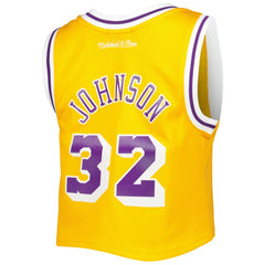 Mitchell & Ness - Magic Johnson Los Angeles Lakers Women's 1984 Hardwood Classics Crop Player Tank Top - Gold