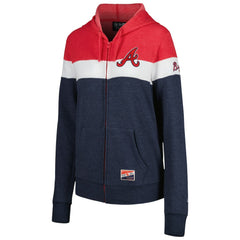 Atlanta Braves New Era Women's Colorblock Full-Zip Hoodie Jacket Lifestyle
