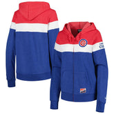 Chicago Cubs New Era Women's Colorblock Full-Zip Hoodie Jacket On Sale