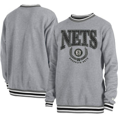 New Era - Brooklyn Nets Unisex Vintage Throwback Crew Sweatshirt - Heather Gray