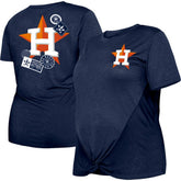 Houston Astros New Era Women's Plus Size Two-Hit Front Knot T-Shirt Online
