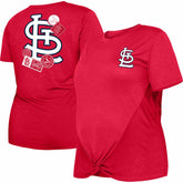 St. Louis Cardinals New Era Women's Plus Size Two-Hit Front Knot T-Shirt discount