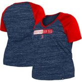 Boston Red Sox New Era Women's Plus Size Space Dye Raglan V-Neck T-Shirt Lifestyle
