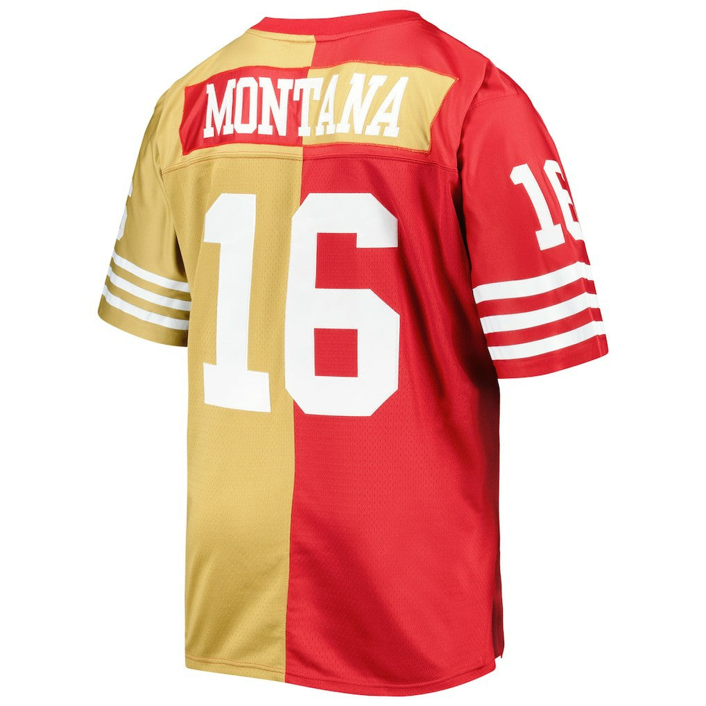 Joe Montana San Francisco 49ers Big & Tall Split Legacy Retired Player Replica Jersey - Scarlet/Gold discount | NFL Jerseys