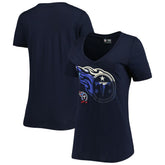 Tennessee Titans New Era Women's Ink Dye Sideline V-Neck T-Shirt Navy - NFL