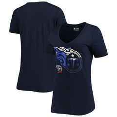 Tennessee Titans New Era Women's Ink Dye Sideline V-Neck T-Shirt Navy - NFL