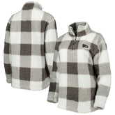 Philadelphia Flyers - G-III 4Her by Carl Banks Women's Logo Plaid Sherpa Quarter-Zip Jacket Gray/White